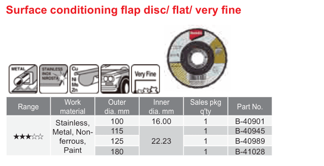 อุปกรณ์เสริม Makita — Surface conditioning flap disc/ flat/ very fine