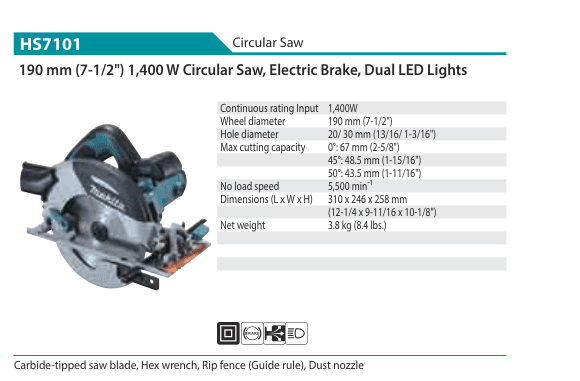 เลื่อยวงเดือน Makita HS7101